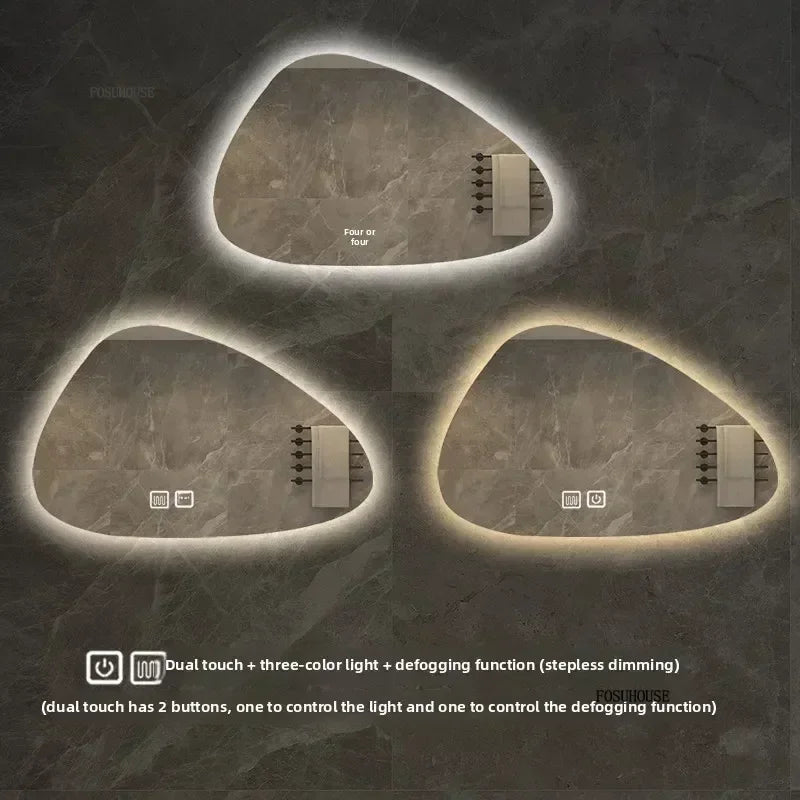 espelhos de  decoração irregular inteligente led luminoso