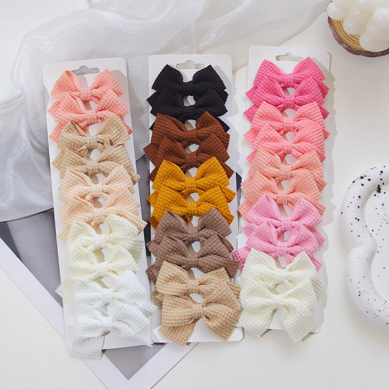 6/10 pçs/set nova fita  bowknot grampos de cabelo para crianças