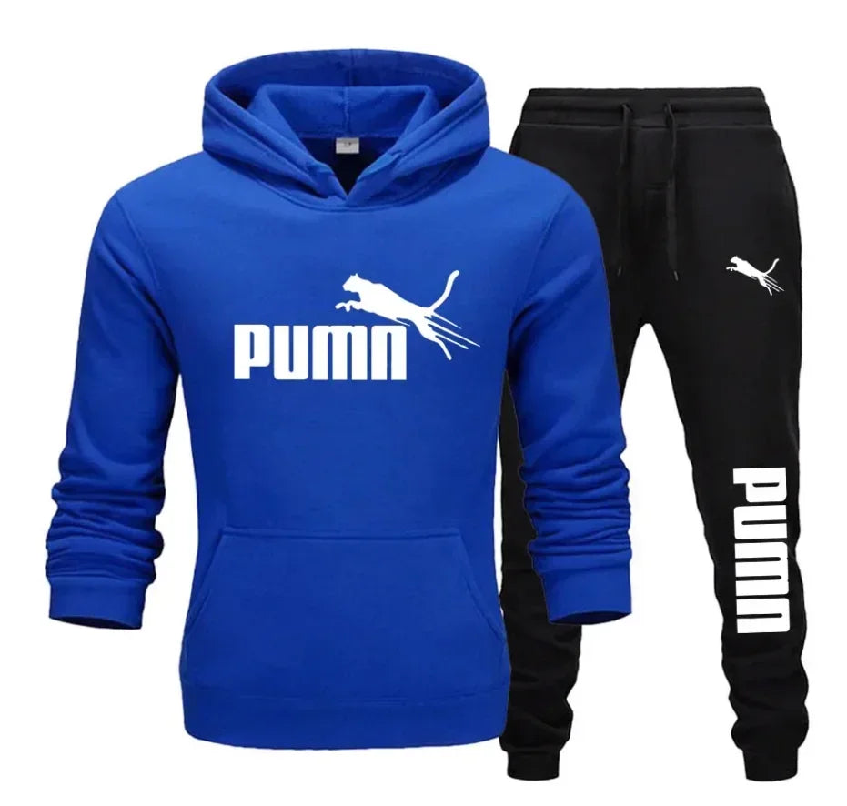 conjunto de moletom Puma com capuz e calças masculinas
