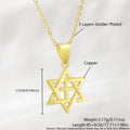 Colar simples estrela de david hexagrama pingente colares zircão cúbico ouro/prata