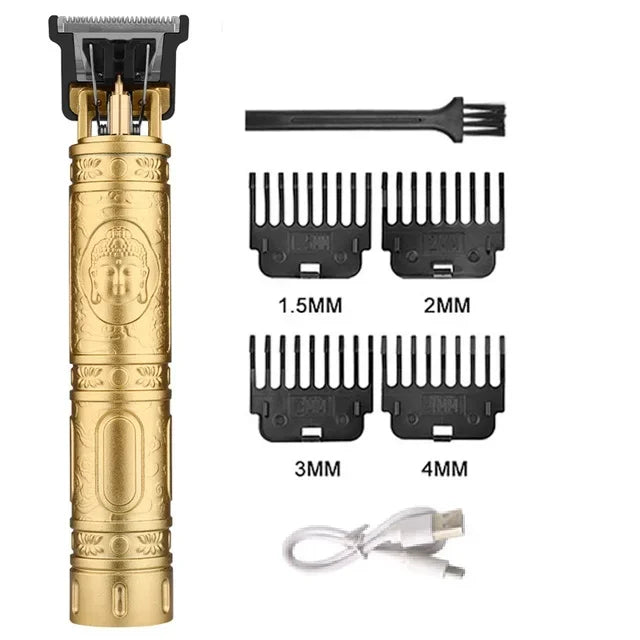 Máquina de corte de cabelo vintage t9 máquina de cortar cabelo usb carregamento rápido barbeador barbeiro aparador de cabelo sem fio para barbe masculino
