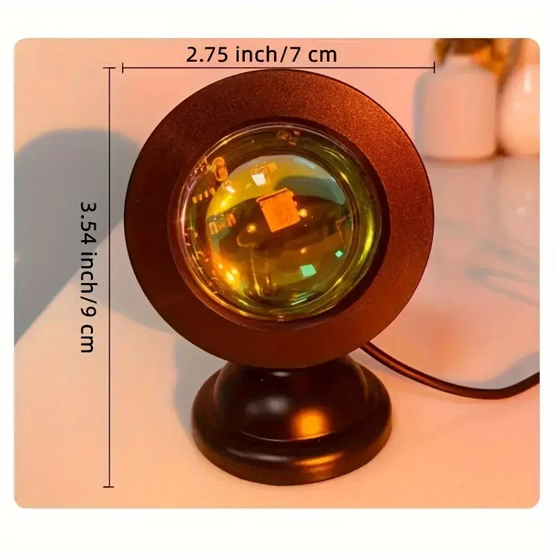 Projetor LED USB luz noturna RGB pôr do sol atmosfera luz noturna, com controle remoto
