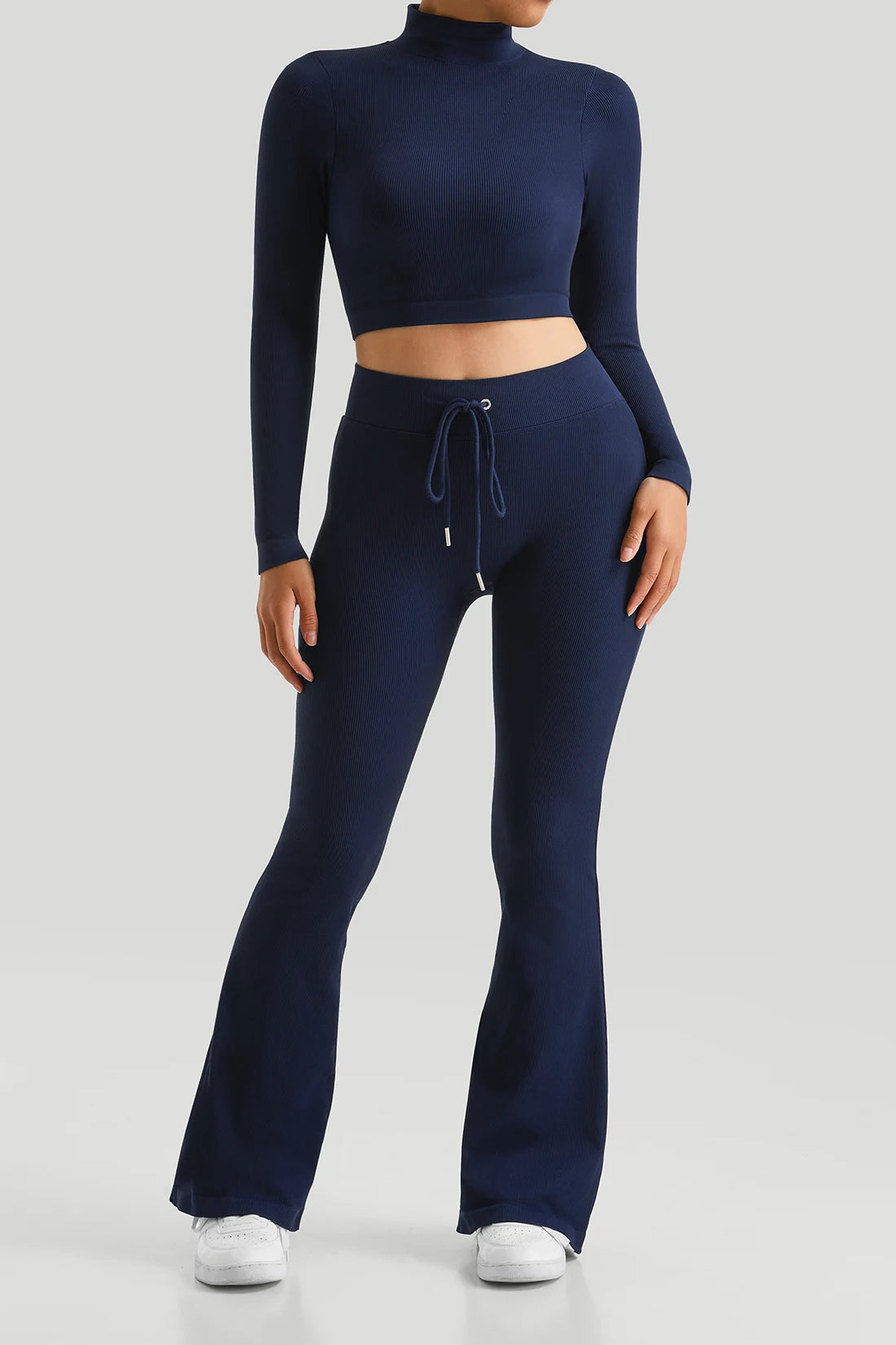 Conjunto de treino Canelado de 2 Peças Feminino Agasalho Fitness