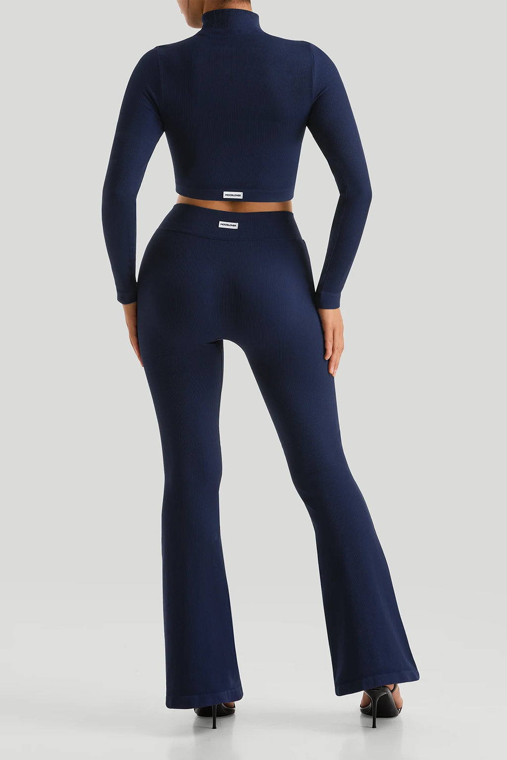 Conjunto de treino Canelado de 2 Peças Feminino Agasalho Fitness