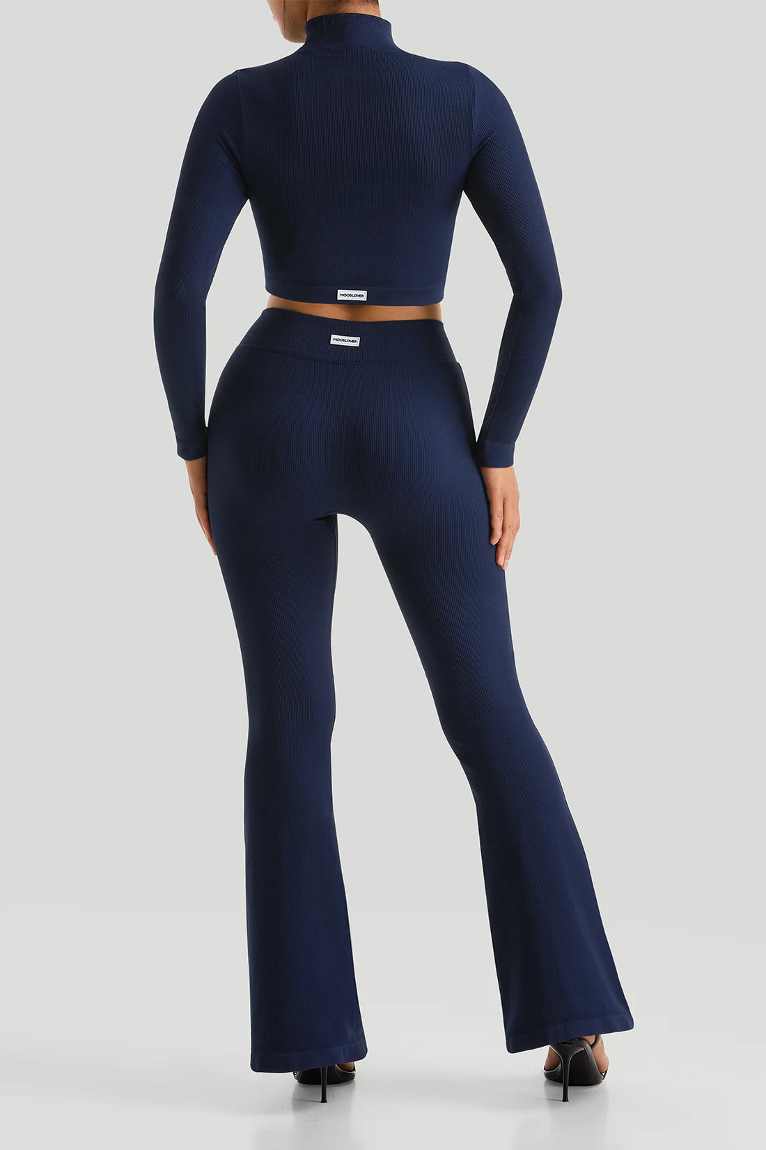 Conjunto de treino Canelado de 2 Peças Feminino Agasalho Fitness