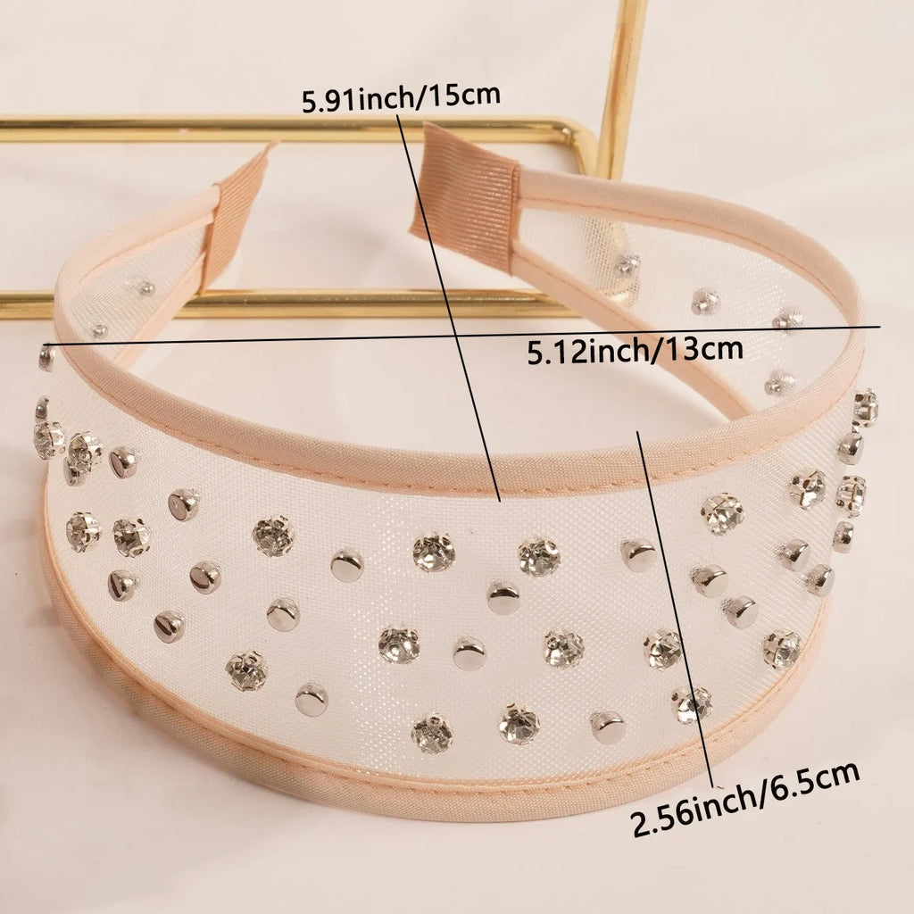 Tiara Elegante de Pérolas e Strass para Mulheres, Faixa de Cabelo Luxuosa Acolchoada