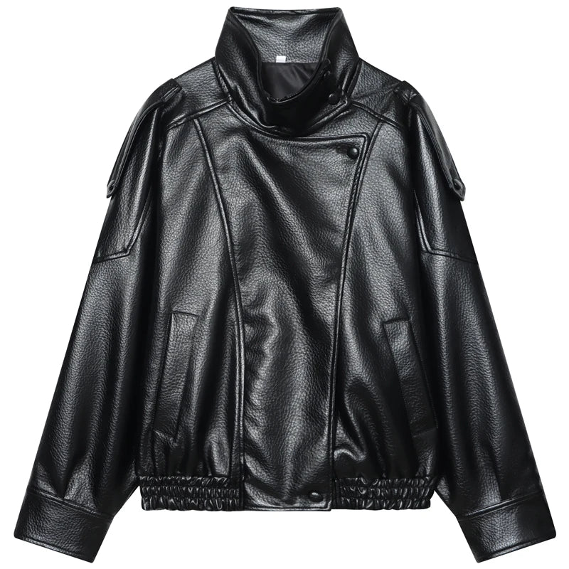 jaquetas pretas de couro sintético  jaqueta bomber
