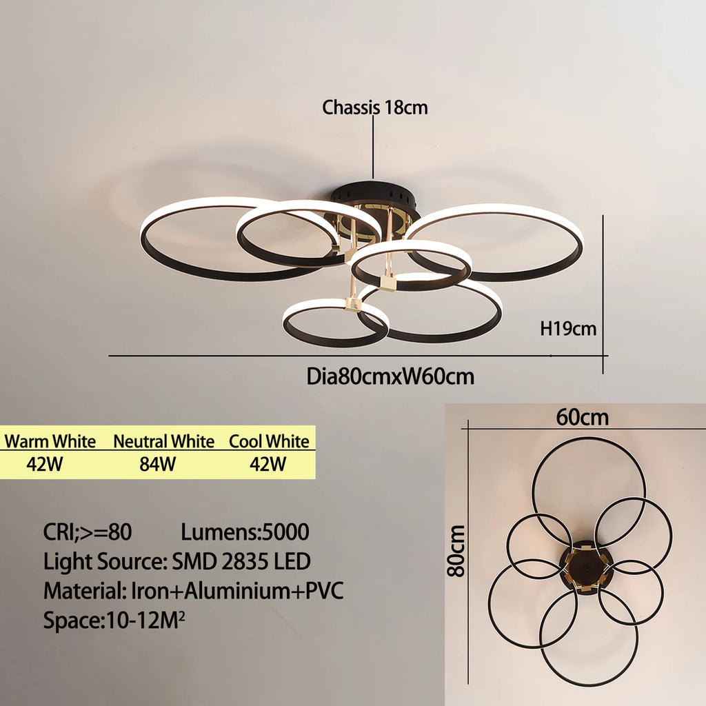 Lustre de teto moderno de led para sala de estar