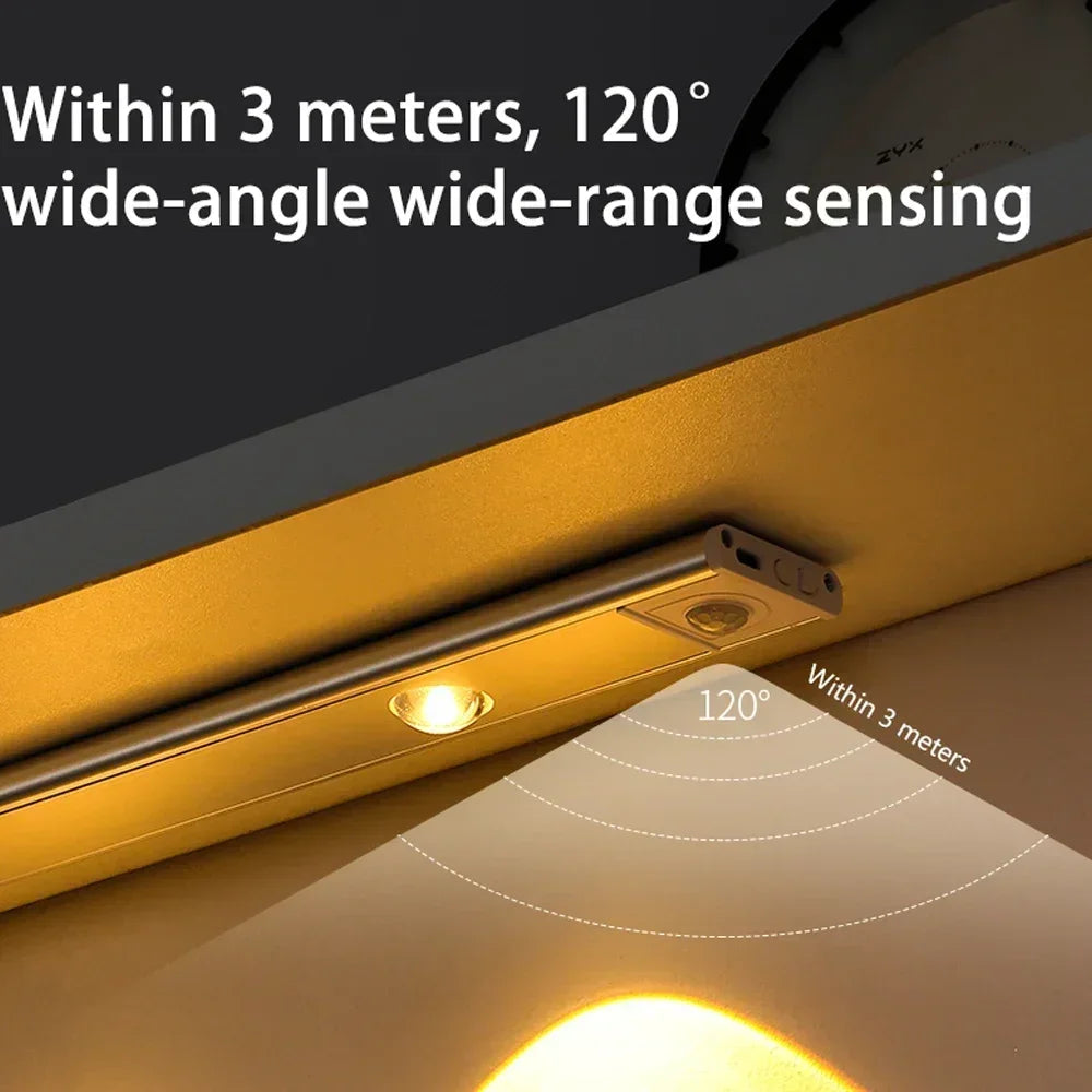 Armário led luz noturna sensor de movimento sem fio ultra fino sob a lâmpada do armário para cozinha quarto guarda-roupa iluminação interior