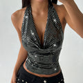 Top Halter Sexy Feminino Anfilia para Noite