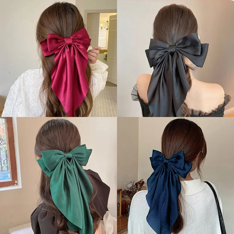 Monocromático Clip de cabelo , Grande Bowknot Presilhas
