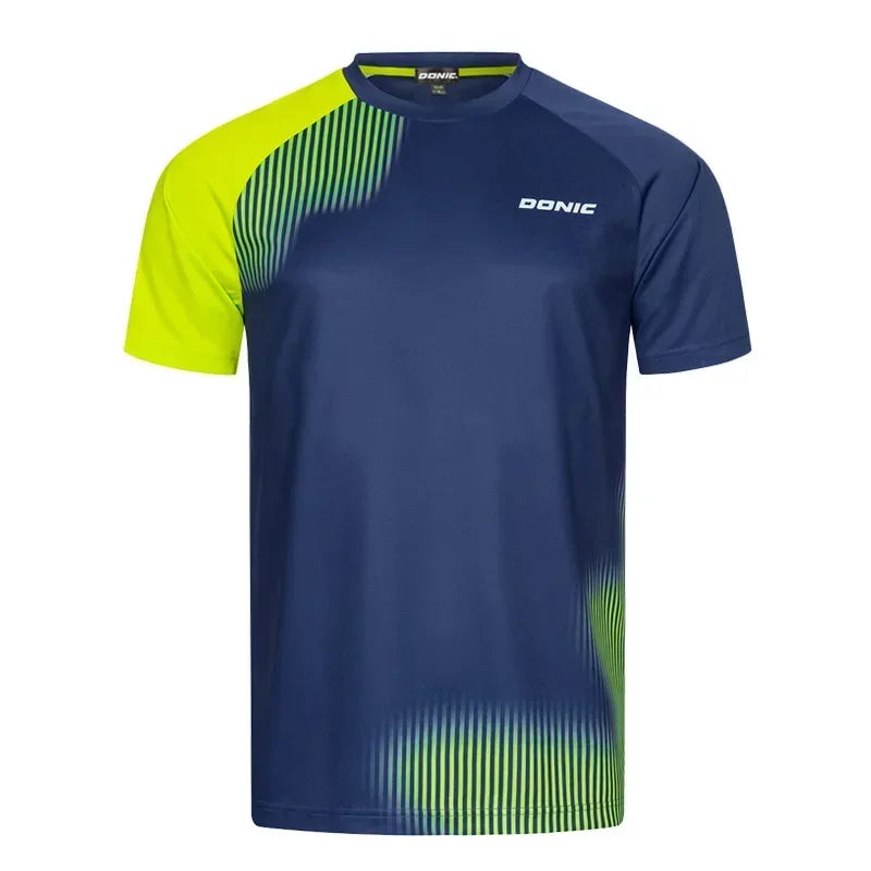 Camiseta masculina de tênis de mesa padrão subcorrente verão ventilar badminton camiseta tênis de mesa manga curta secagem rápida topos