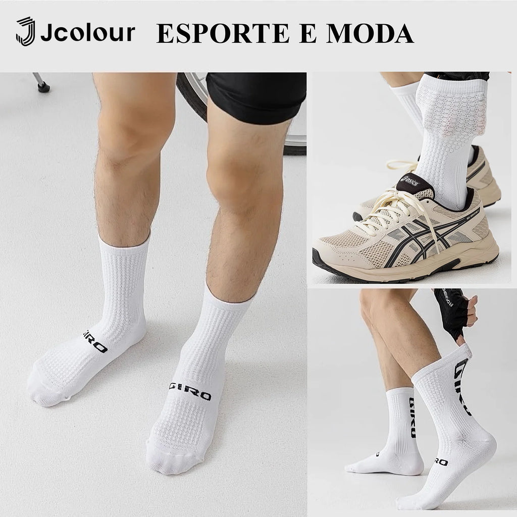 3 Pares Meias de ciclismo respiráveis Meia de yoga antiderrapante