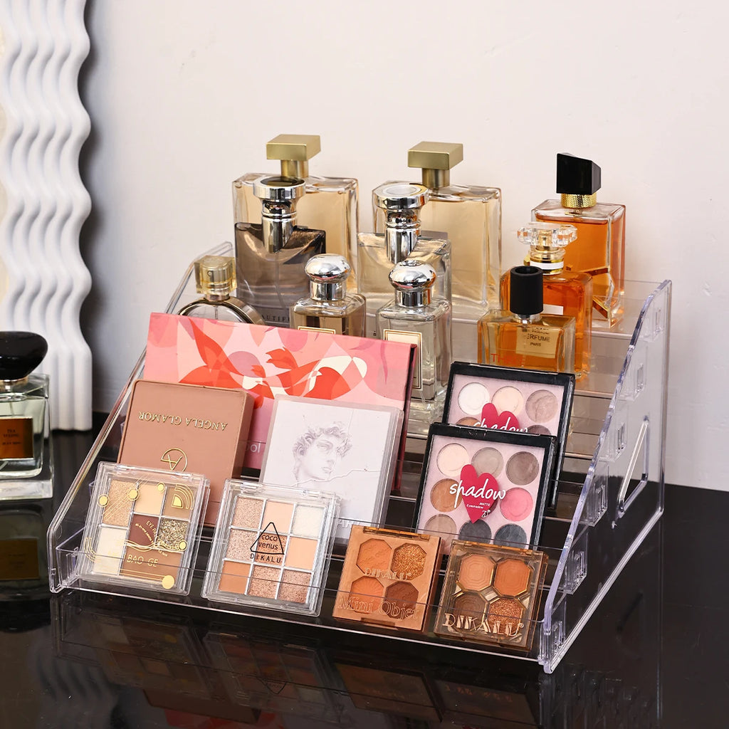 pisou acrílico multi-camada prateleira de exibição de cosméticos