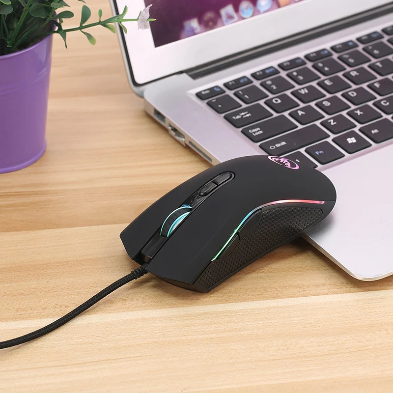 mouse gamer com fio gamer 7 botões 3200dpi led óptico usb
