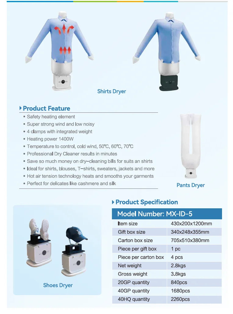 Multi-função portátil máquina de secador de roupas elétrica dobrável automático cabide ferro a vapor uso doméstico habitação de plástico