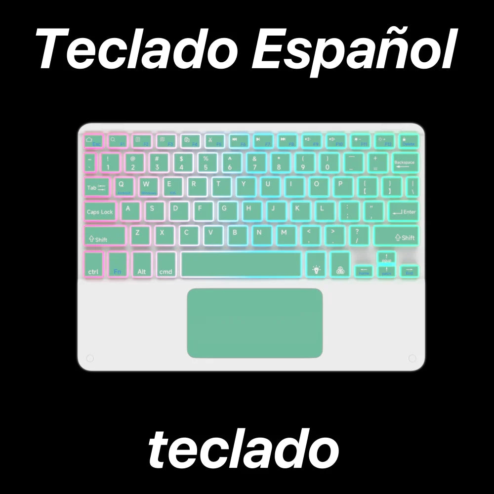Teclado retroiluminado bluetooth com touchpad para sistema iOS Android Windows