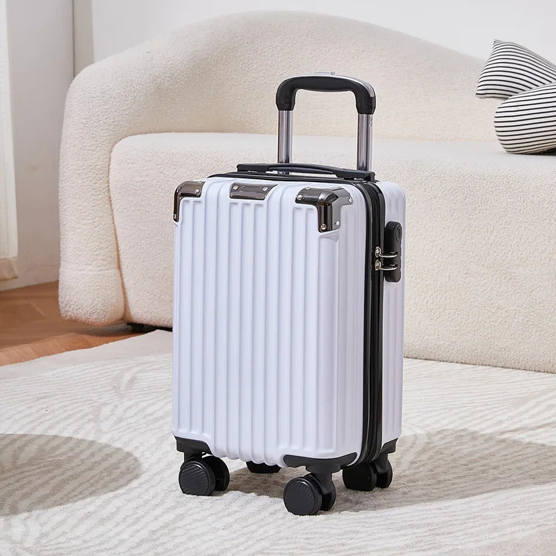 Moda 16 polegadas mala 2025 novo estilo pequeno leve maleta de transporte trole
