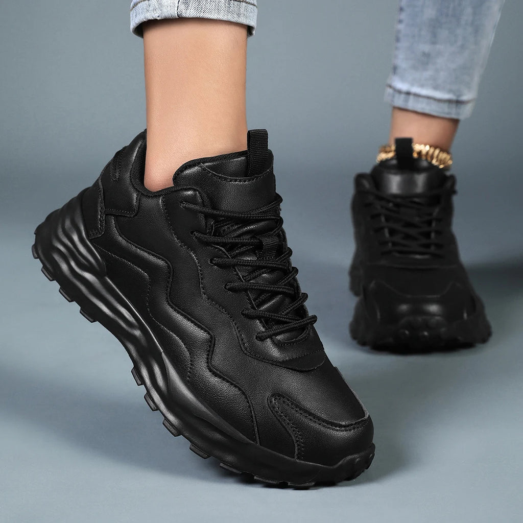 Tênis casual feminino com plataforma esportivo