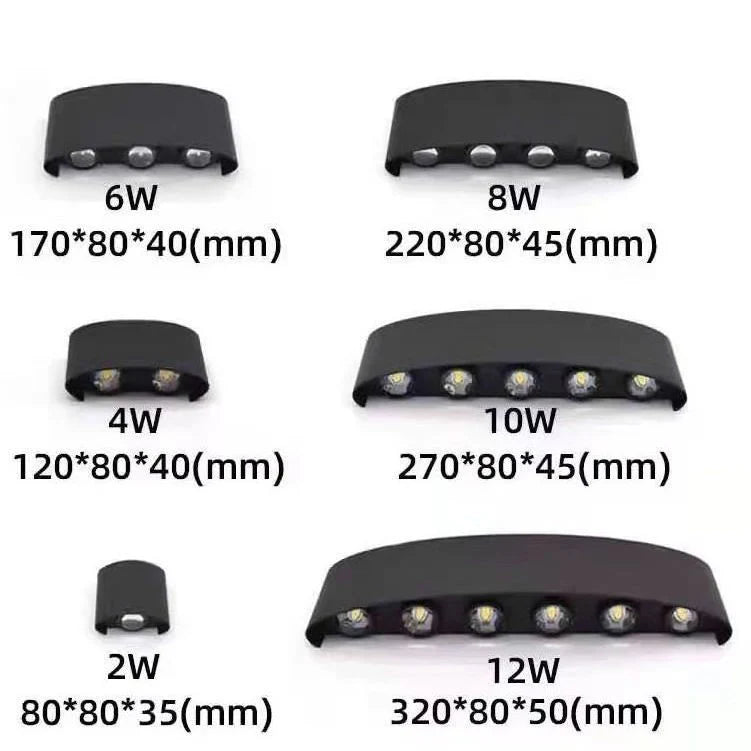 Luz de parede led ao ar livre à prova dip65 água ip65 varanda jardim lâmpada parede & interior quarto cabeceira decoração lâmpada iluminação alumínio