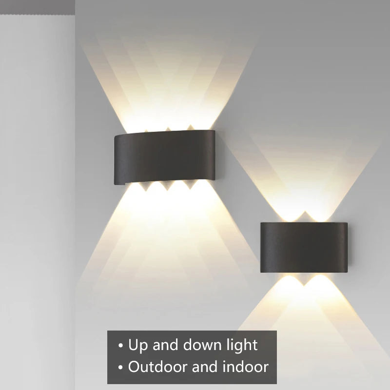 Luz de parede led ao ar livre à prova dip65 água ip65 varanda jardim lâmpada parede & interior quarto cabeceira decoração lâmpada iluminação alumínio