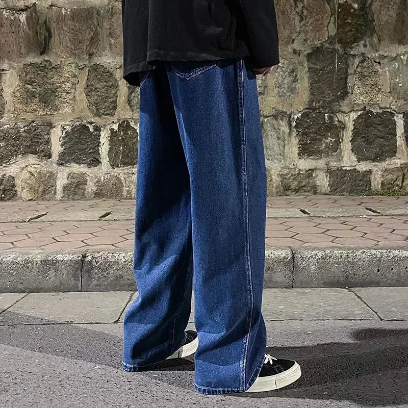 streetwear solto jeans masculino reta calças