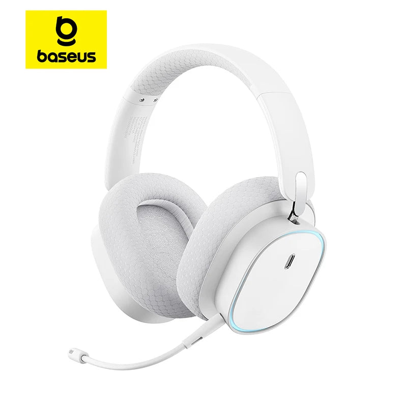 Baseus GH02 Gaming Wireless Headphone com microfone Over-Ear Fones de ouvido Bluetooth 5.3 40mm Driver 2.4G/Wireless/Cable RGB Fones de ouvido