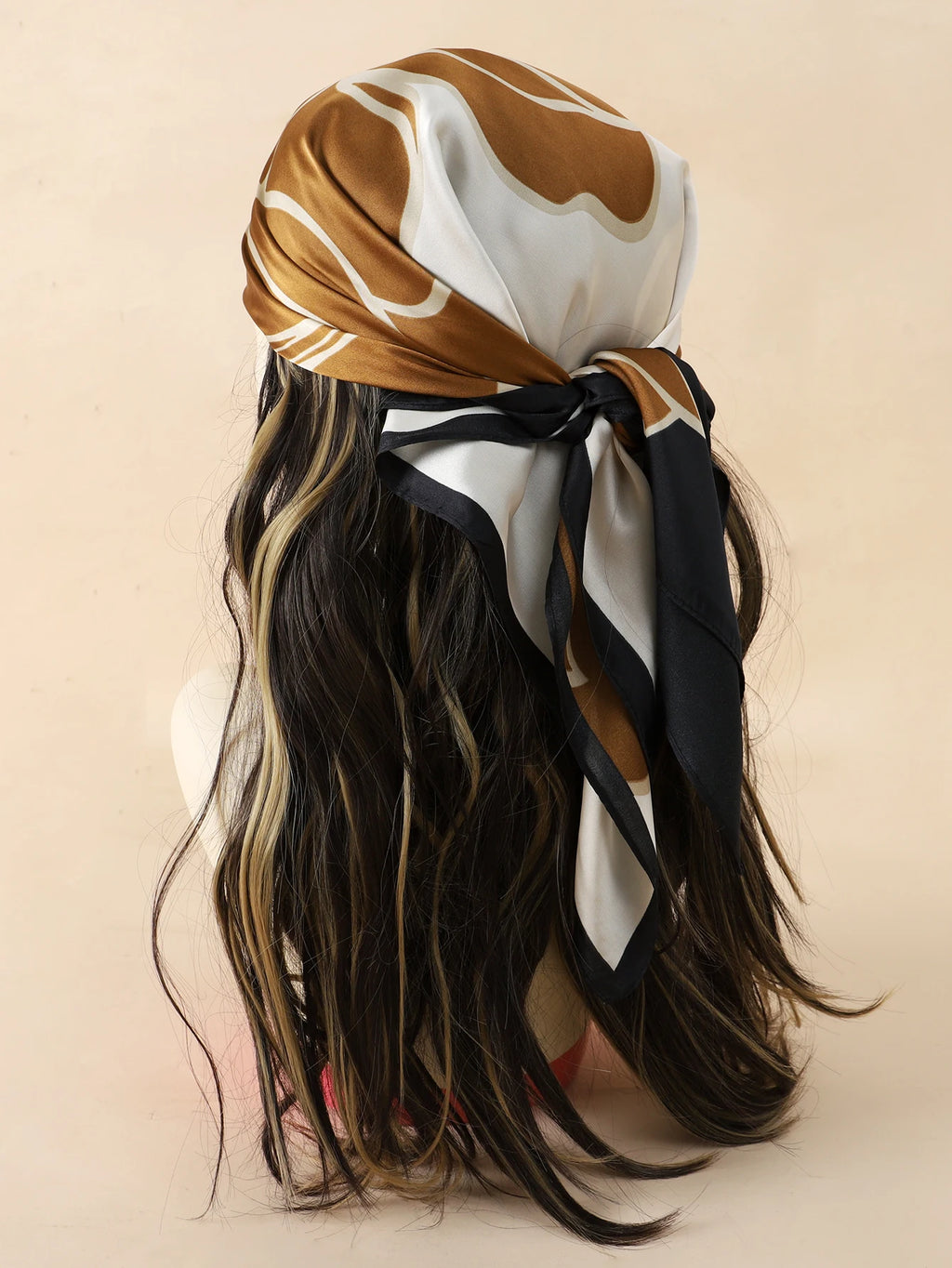 lenço quadrado de seda feminino pescoço laço de cabelo banda praia hijab lenço cabeça