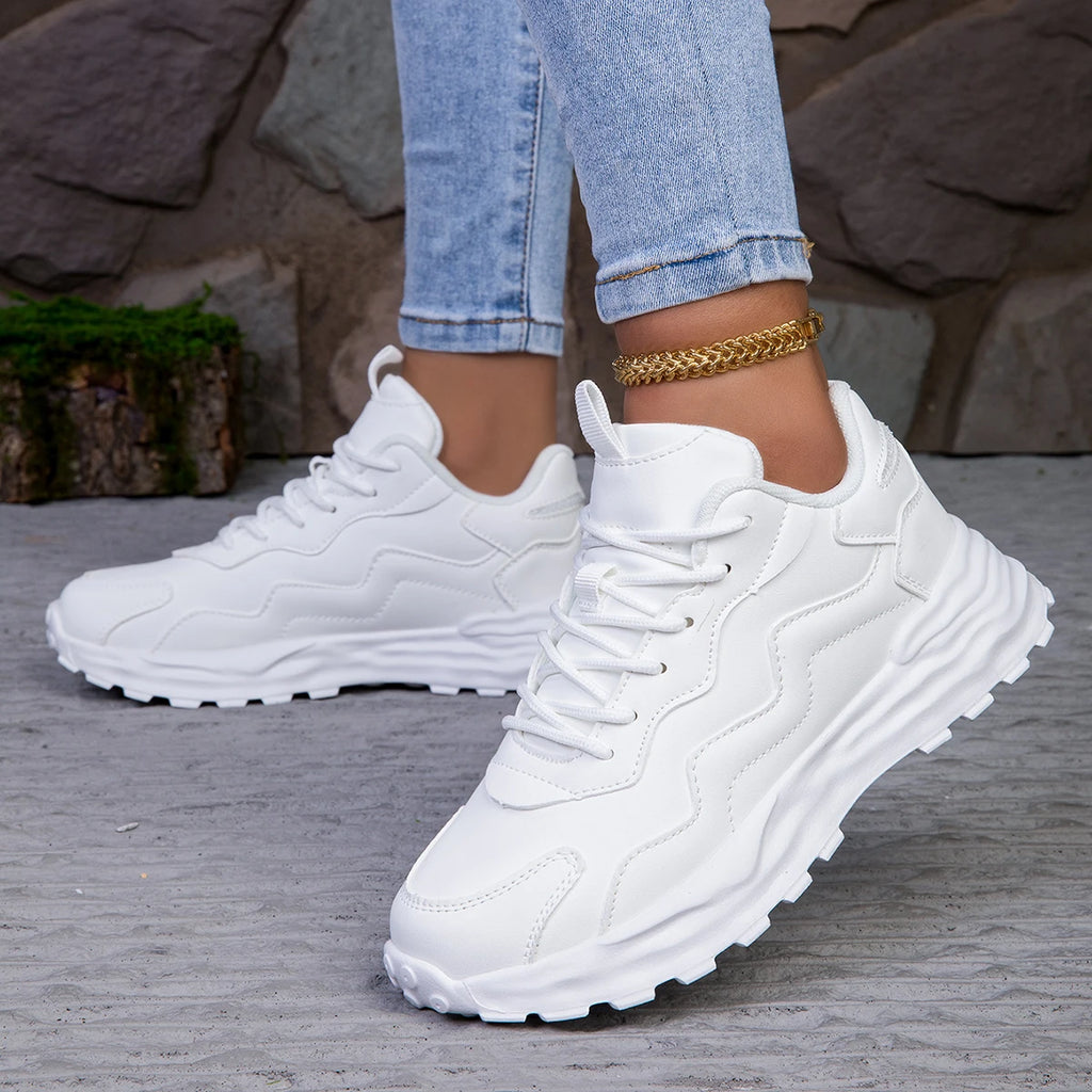 Tênis casual feminino com plataforma esportivo