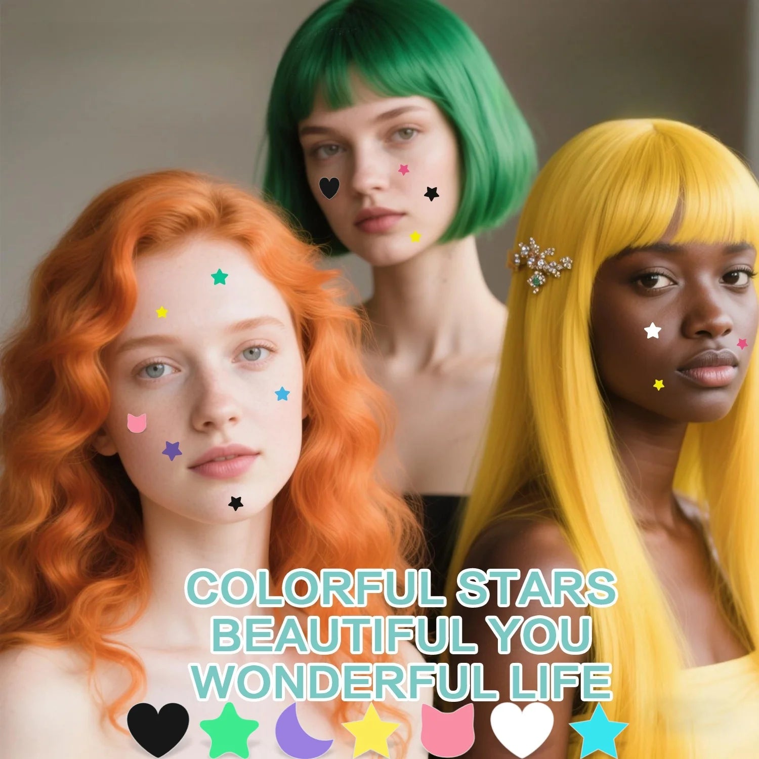 40 peças de remendos de acne estrela multicoloridos adesivos corretivos de acne