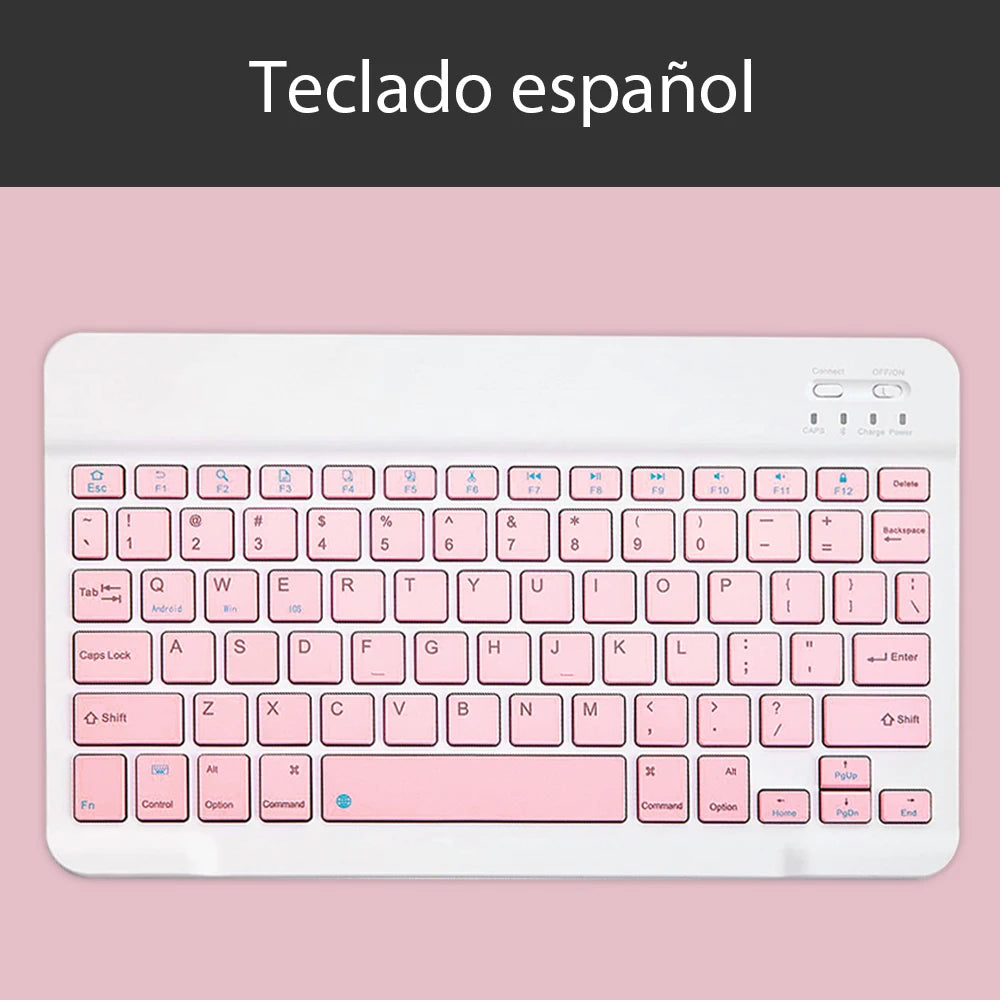 Teclado sem fio rosa e mouse Para ios windows bluetooth