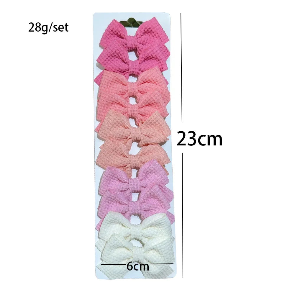 6/10 pçs/set nova fita  bowknot grampos de cabelo para crianças