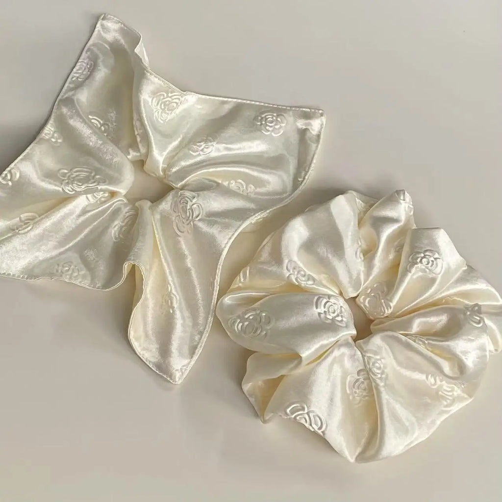 Xuxa de cabelo de cetim scrunchie lenço