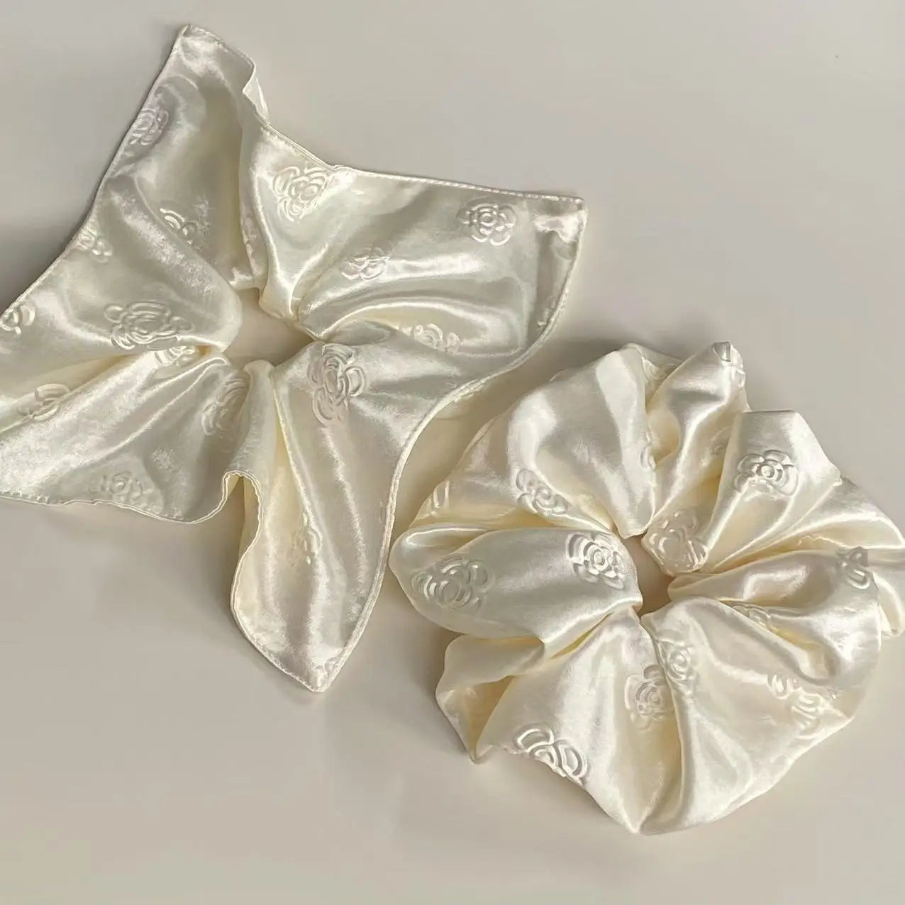 Xuxa de cabelo de cetim scrunchie lenço