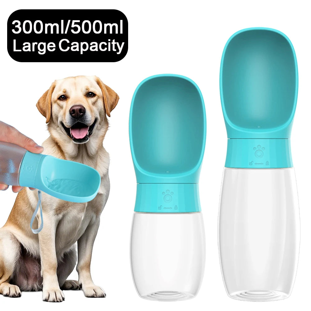 Garrafa de água portátil de 300ml 500ml para cães grandes, tigela de beber para cães pequenos, gatos, viagens, caminhadas, cachorros, dispensador de água para animais de estimação, copo para Labrador
