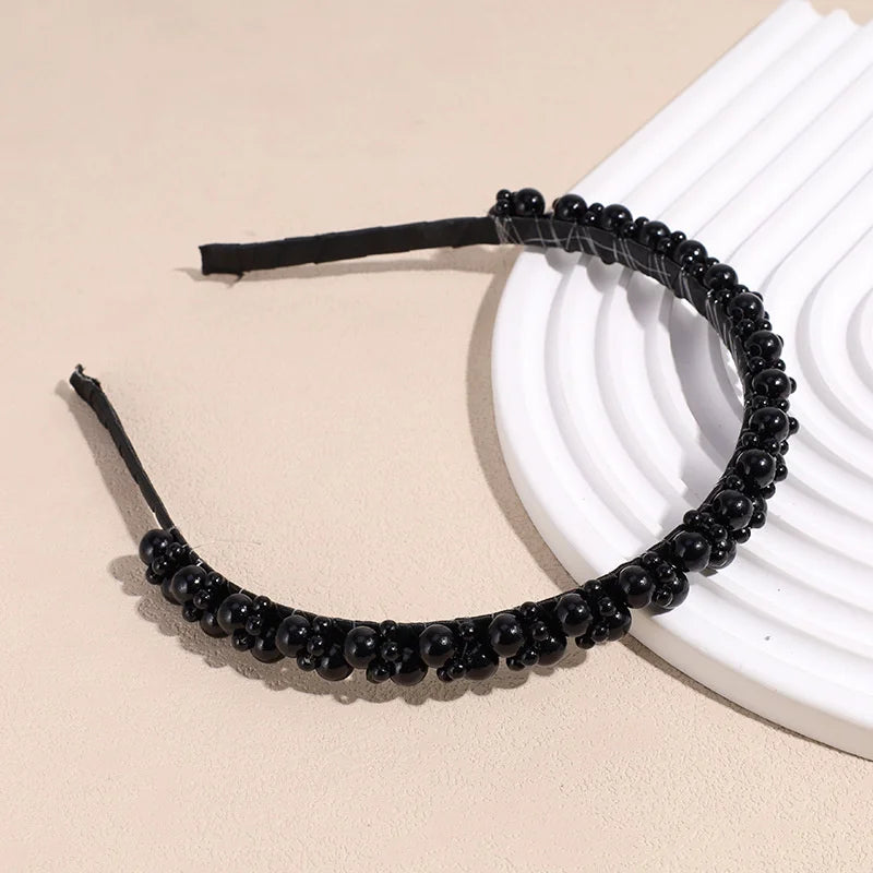 Tiara de Luxo Barroca para Mulheres, Acessório de Cabelo com Espuma Grossa e Pérolas
