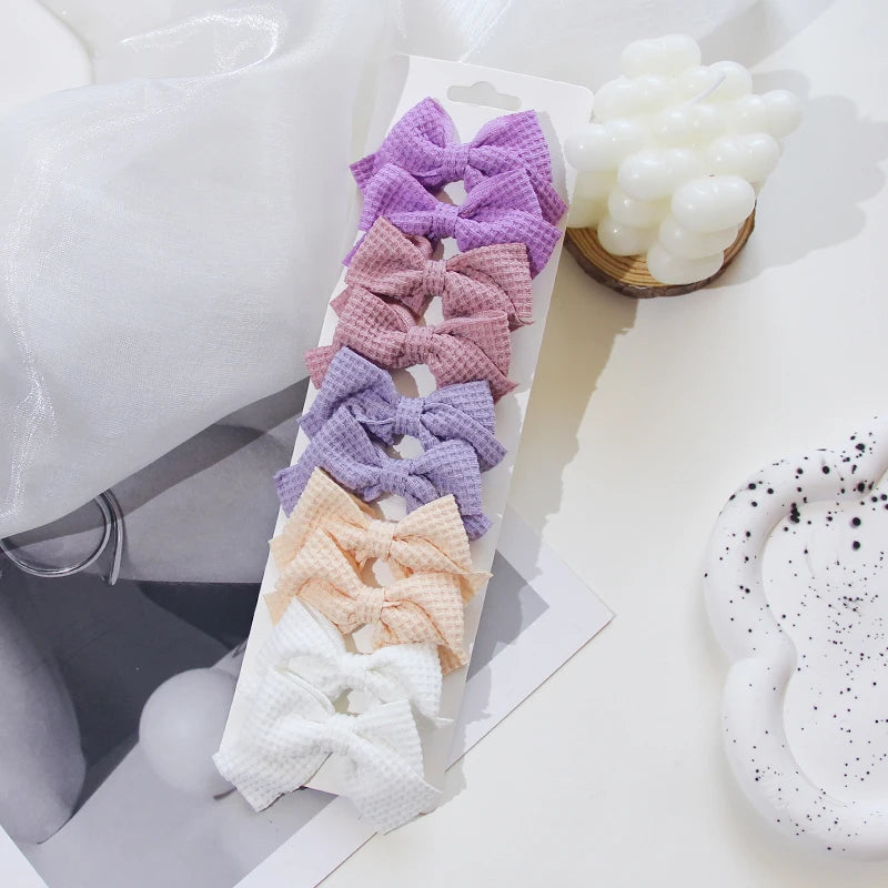 6/10 pçs/set nova fita  bowknot grampos de cabelo para crianças