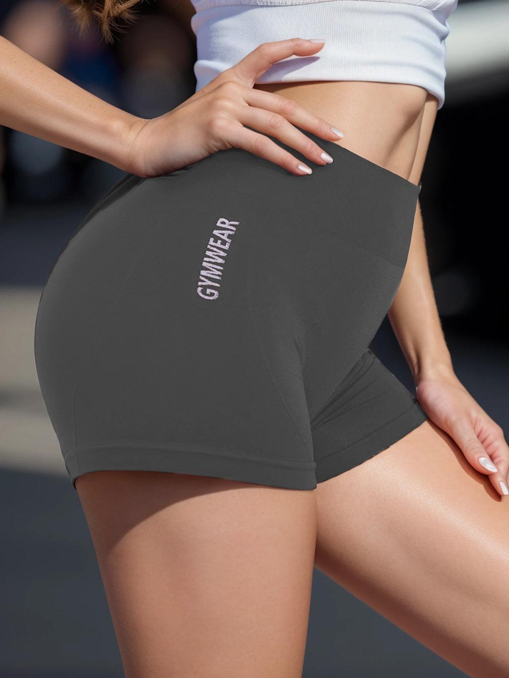 Shorts de fitness feminino esportivas respiráveis cintura alta
