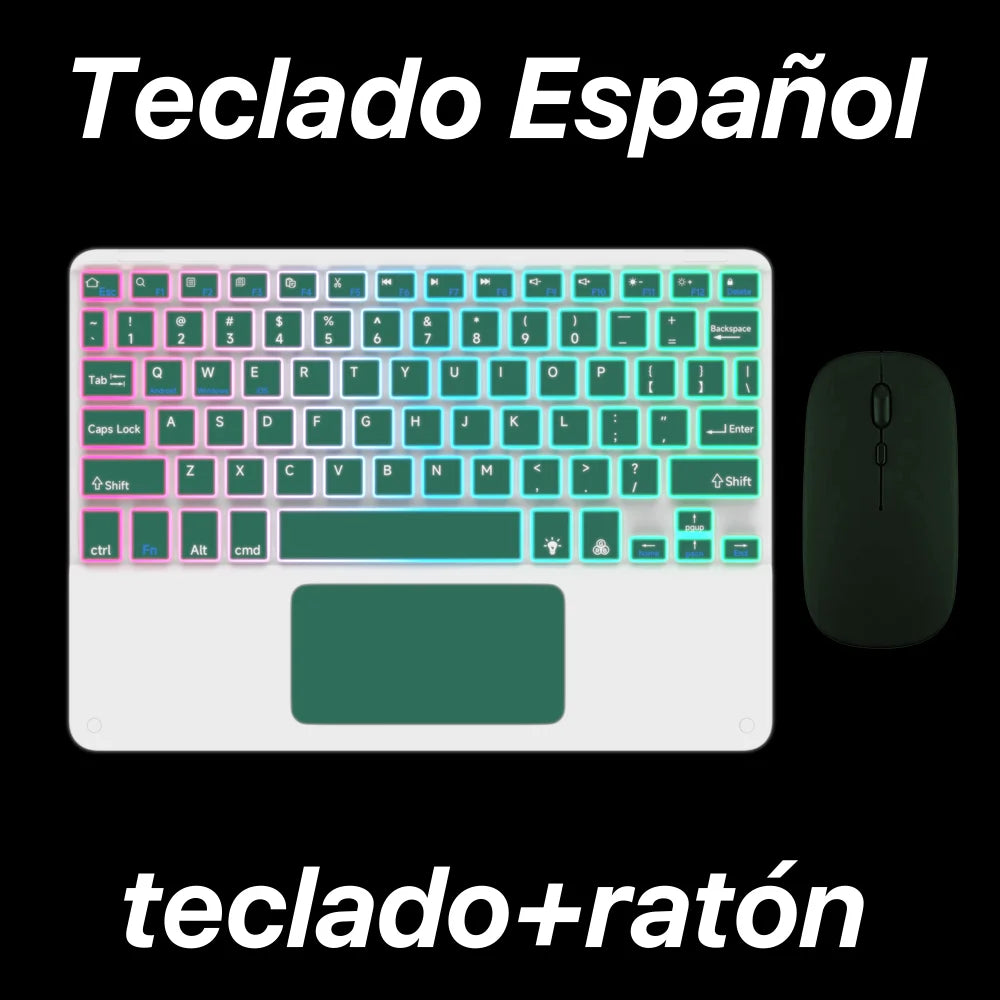 Teclado retroiluminado bluetooth com touchpad para sistema iOS Android Windows