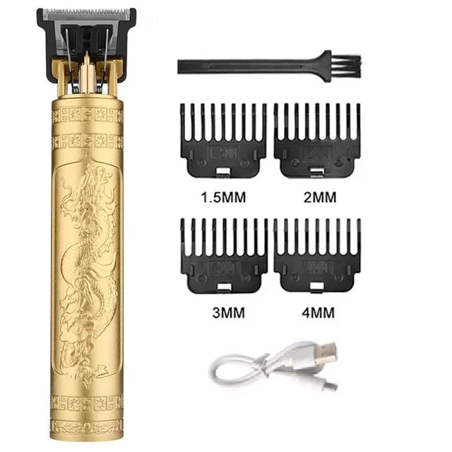 Máquina de corte de cabelo vintage t9 máquina de cortar cabelo usb carregamento rápido barbeador barbeiro aparador de cabelo sem fio para barbe masculino