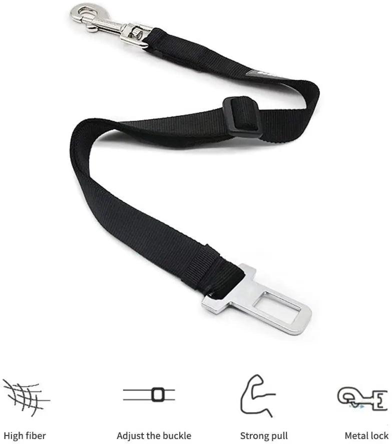 Cinto de segurança ajustável para carro, gato, cachorro, assento para animais de estimação, veículo, clipe de chumbo, alavanca de segurança, tração, coleiras para cães, acessórios para cães