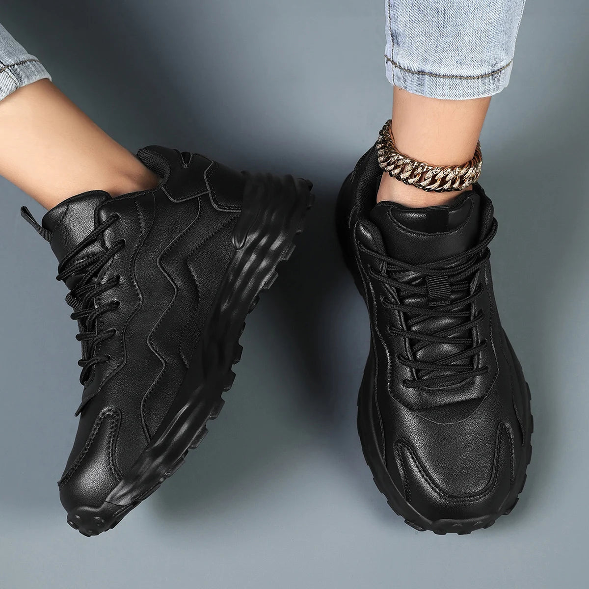 Tênis casual feminino com plataforma esportivo
