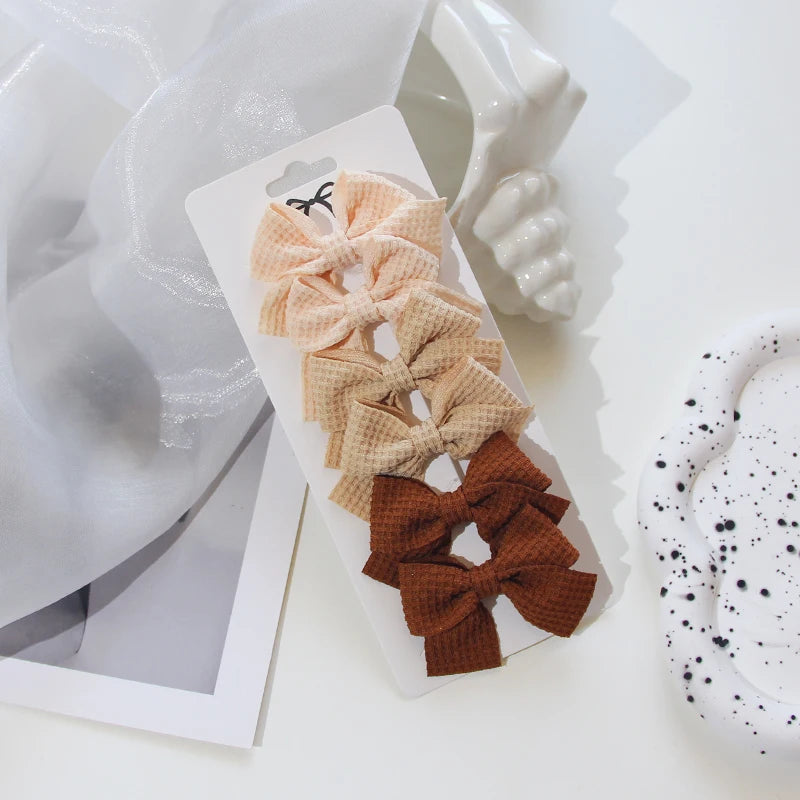 6/10 pçs/set nova fita  bowknot grampos de cabelo para crianças
