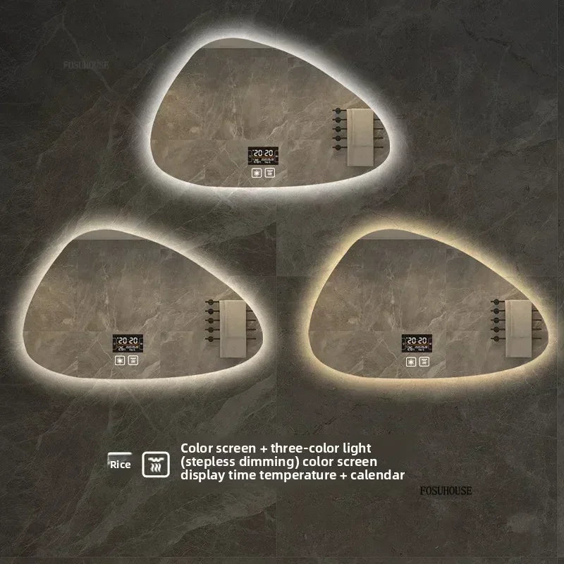 espelhos de  decoração irregular inteligente led luminoso