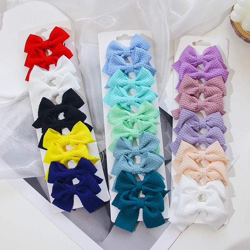 6/10 pçs/set nova fita  bowknot grampos de cabelo para crianças
