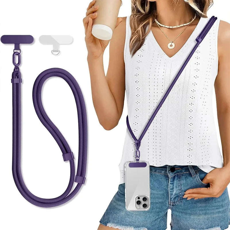 Cordão universal para telefone, colar crossbody, alça ajustável para iphone