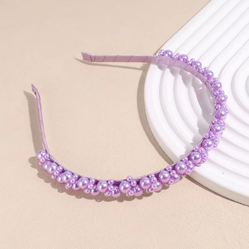 Tiara de Luxo Barroca para Mulheres, Acessório de Cabelo com Espuma Grossa e Pérolas