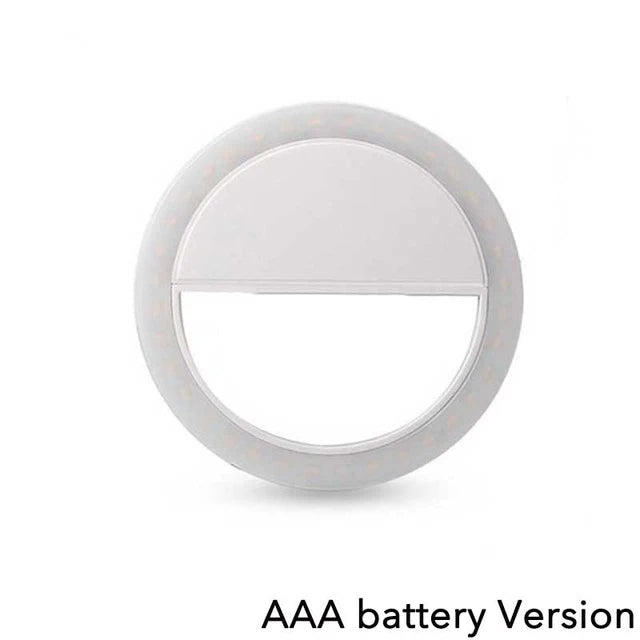 Anel de luz led carregamento usb telefone selfie luz mini clipe
