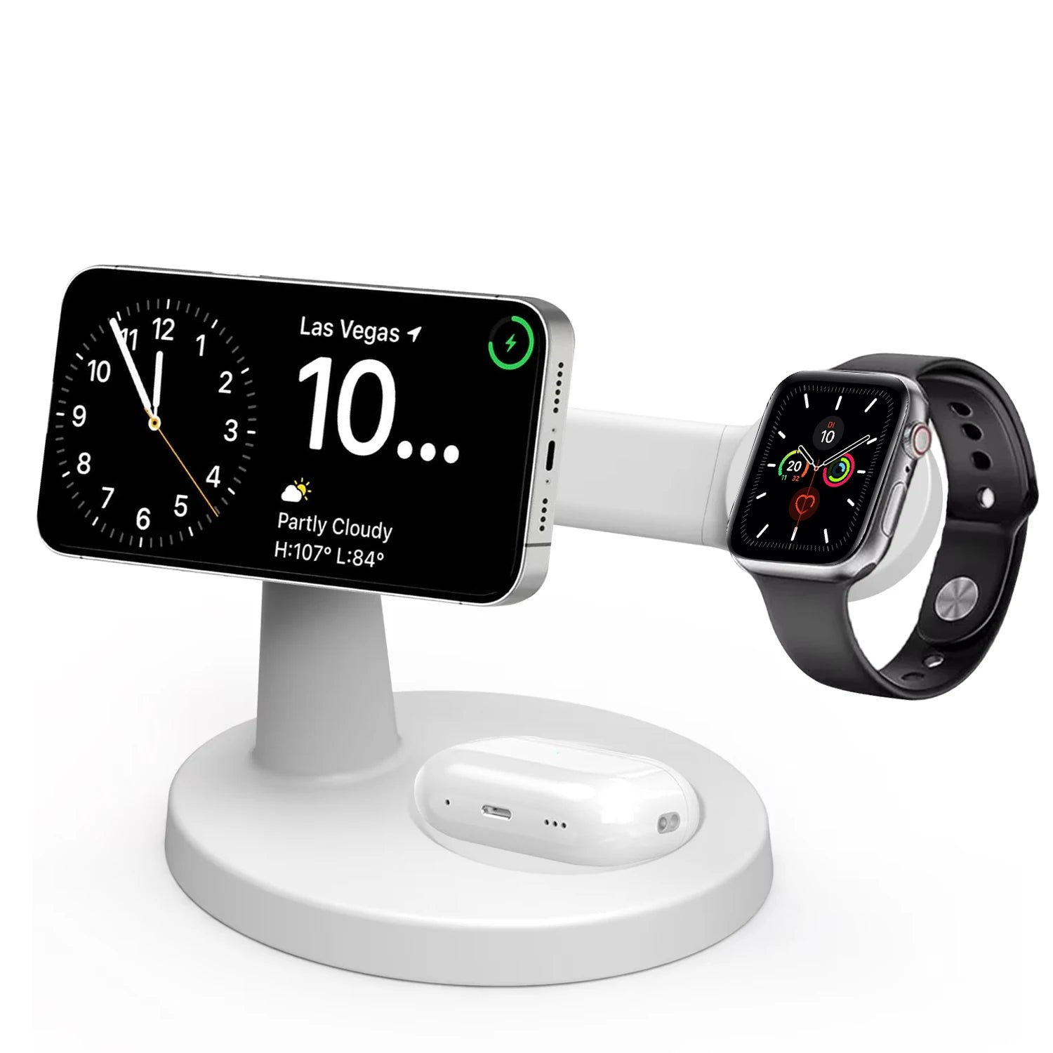 Suporte de carregador magnético sem fio 3 em 1 para magsafe iphone 16 15 14 13 pro max apple watch 9 8 airpods pro