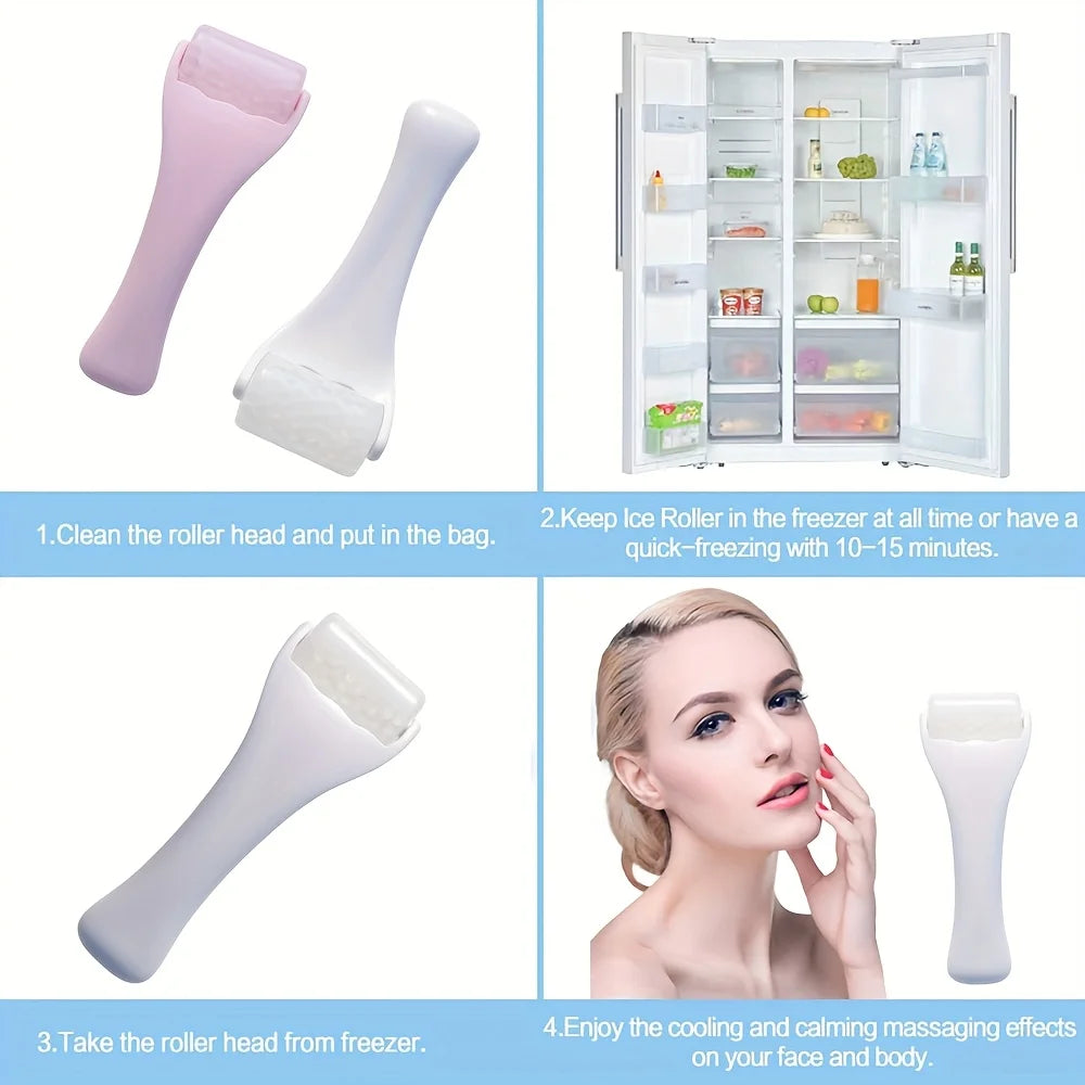 Rolo de gelo em gel para cuidados faciais